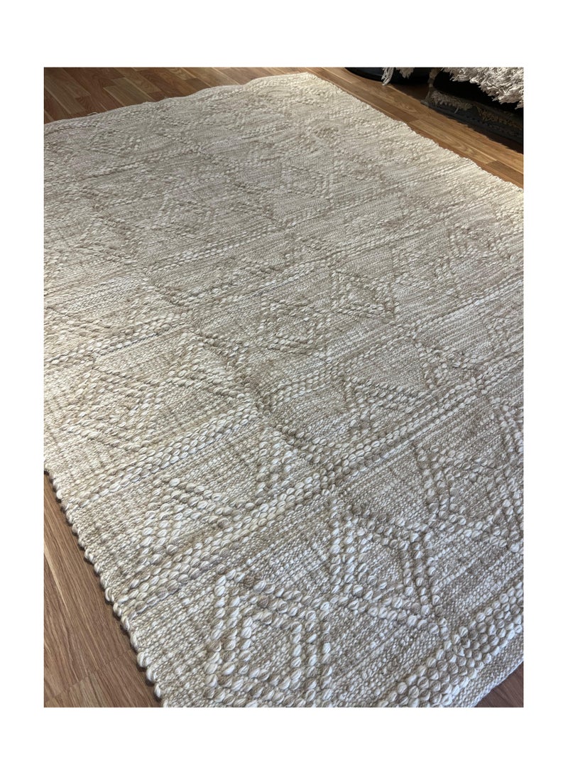 كيليم ستوديو كليم صناعه يدوي عصري  بيج وأوف وايت - Image 3