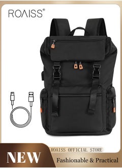 roaiss Men's Large Capacity Double Shoulder Backpack for School Travel  - Image 2