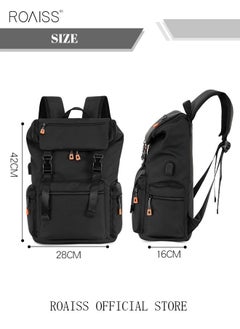 roaiss Men's Large Capacity Double Shoulder Backpack for School Travel  - Image 5