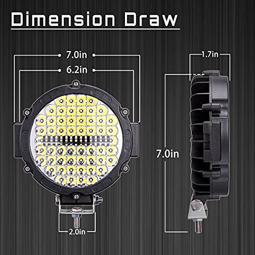 SAN YOUNG Round LED Off Road Lights 210W 21000lm, Trucks Tractor LED Work Lights, LED Light Pods Offroad Auxiliary Driving Fog Lights Snowmobile Golf Cart ATV UTV RV Plower, 4PCS - Image 2