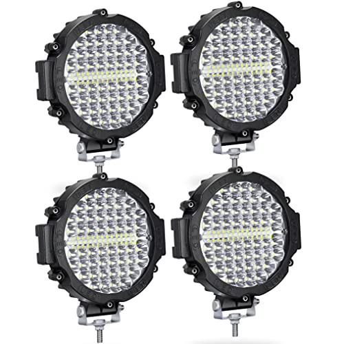 SAN YOUNG Round LED Off Road Lights 210W 21000lm, Trucks Tractor LED Work Lights, LED Light Pods Offroad Auxiliary Driving Fog Lights Snowmobile Golf Cart ATV UTV RV Plower, 4PCS - Image 1