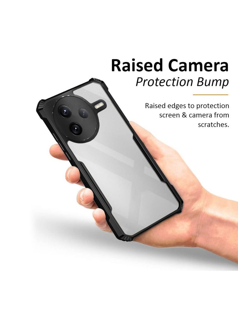 Wtech Xiaomi Redmi K80 5G 2024 / Xiaomi Poco F7 Pro 5G 2025 Hybrid TPU Silicone with Raised Armour Bumpers Slim Case Cover (MCAPSA) - Clear/Black - Image 3