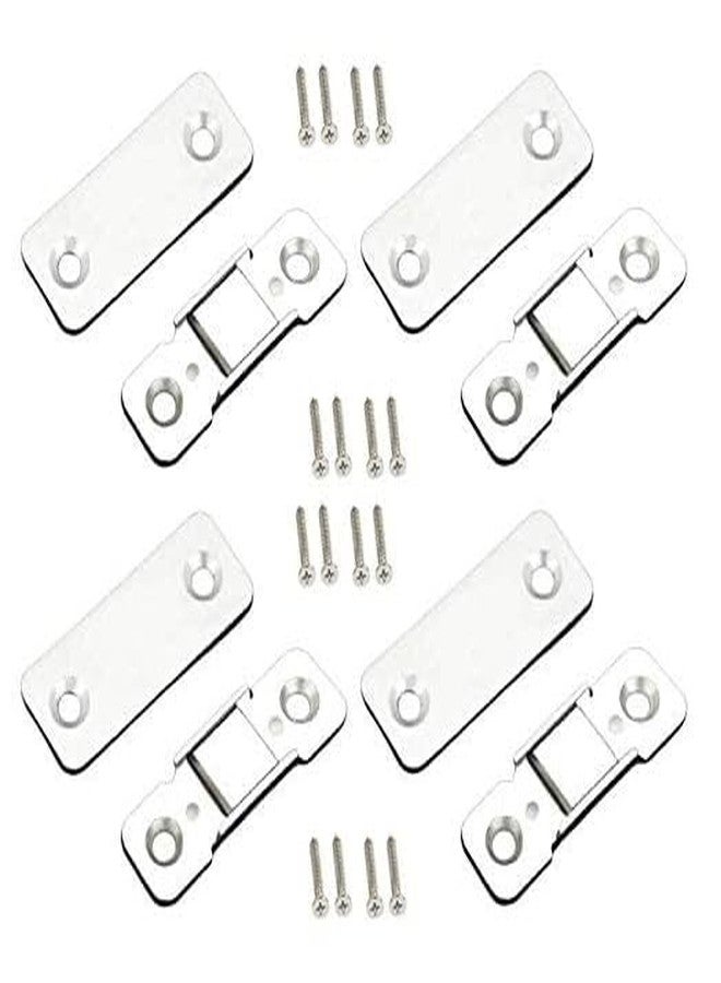VMD, Ultra Thin I Type Silver Magnetic Steel Stopper/Catcher/Holder for Cupboard Closure/Closet Door and Cabinet (4 cm x 1.5 cm) (Pack of 4) - Image 1
