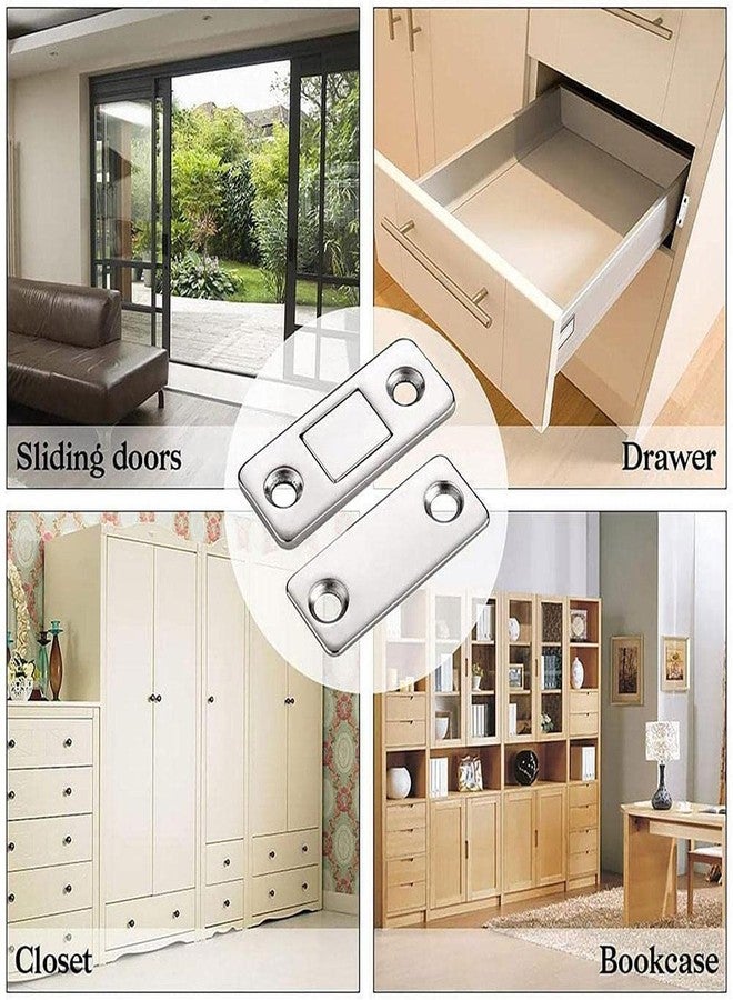 VMD, Ultra Thin I Type Silver Magnetic Steel Stopper/Catcher/Holder for Cupboard Closure/Closet Door and Cabinet (4 cm x 1.5 cm) (Pack of 4) - Image 4