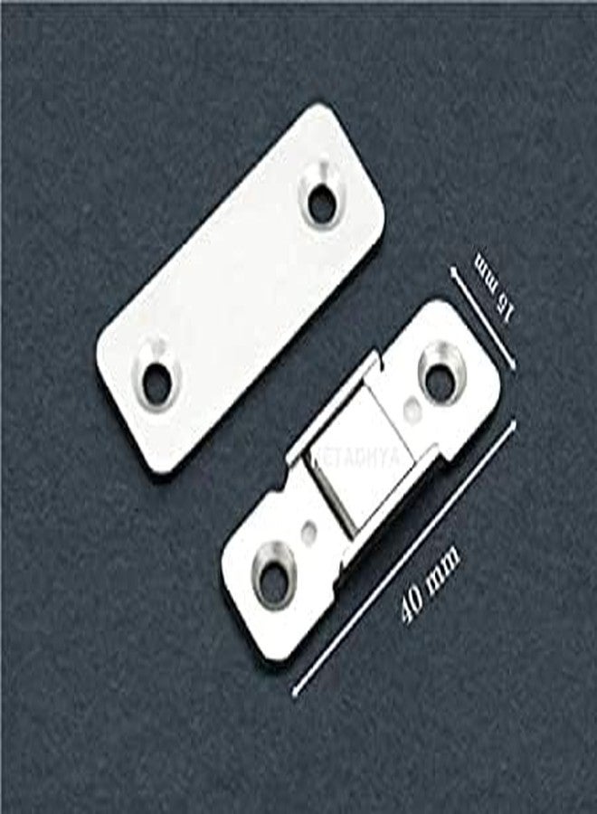 VMD, Ultra Thin I Type Silver Magnetic Steel Stopper/Catcher/Holder for Cupboard Closure/Closet Door and Cabinet (4 cm x 1.5 cm) (Pack of 4) - Image 2