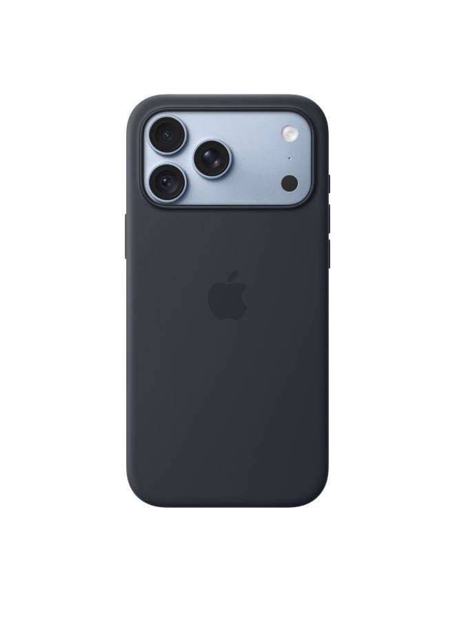 ابل  iPhone 18 Pro Max Silicone Case with MagSafe - Navy Blue - Image 1