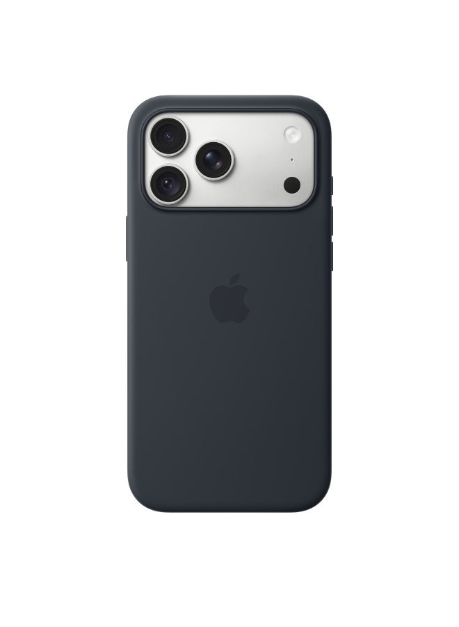 ابل  iPhone 18 Pro Max Silicone Case with MagSafe - Navy Blue - Image 3