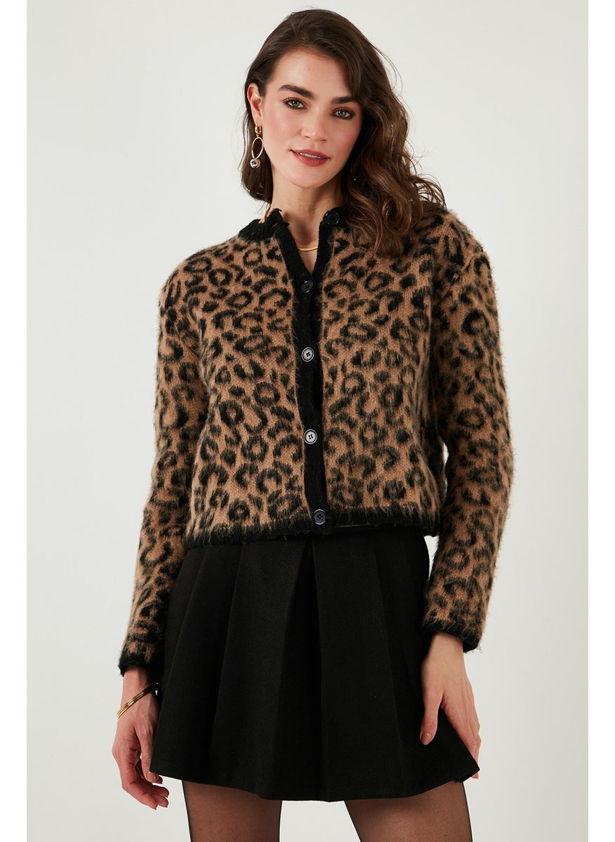 Lela Standard Fit Leopard Soft Texture Crop Cardigan Women's CARDIGAN 4614502  - Image 3