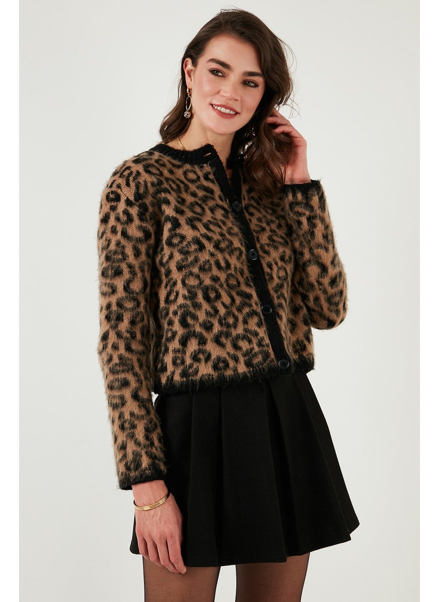 Lela Standard Fit Leopard Soft Texture Crop Cardigan Women's CARDIGAN 4614502  - Image 4
