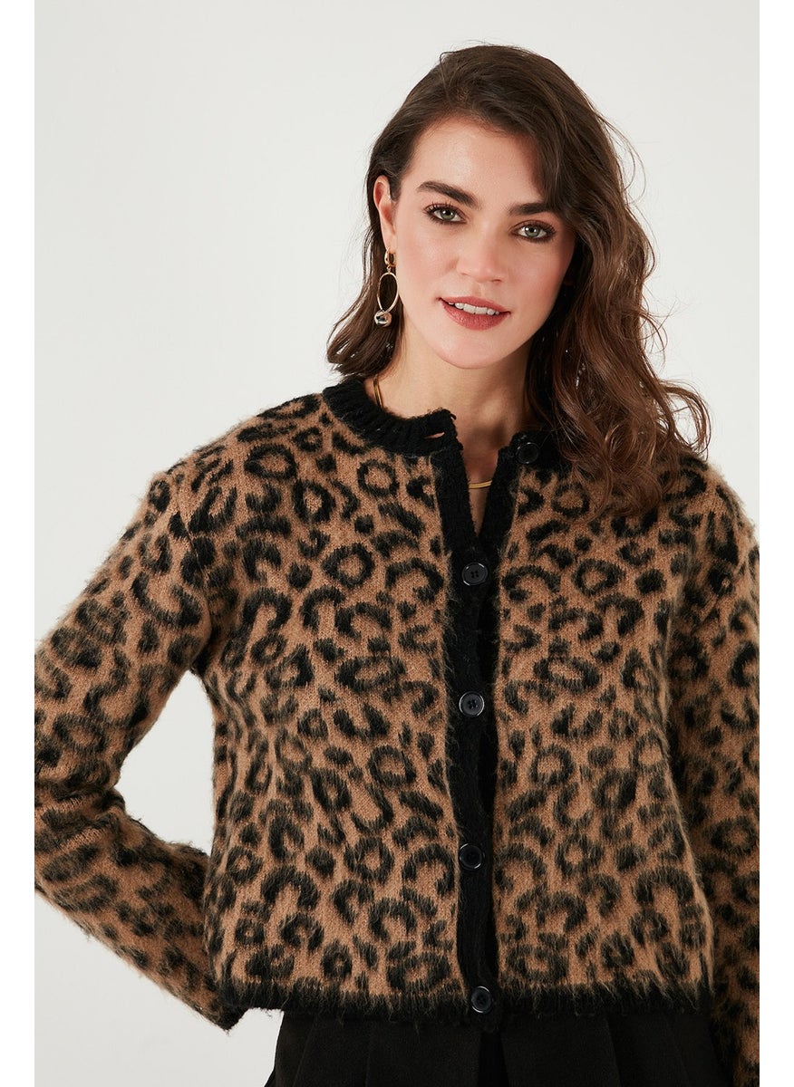Lela Standard Fit Leopard Soft Texture Crop Cardigan Women's CARDIGAN 4614502  - Image 5