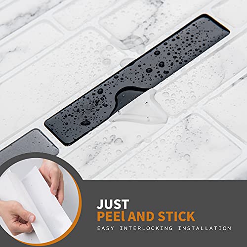 WOWSTAR 10-Sheet Peel and Stick Backsplash Tile for Kitchen Wall, Back Splash Stick On Tiles for Kitchen （12"x12", White Marble） - Image 5