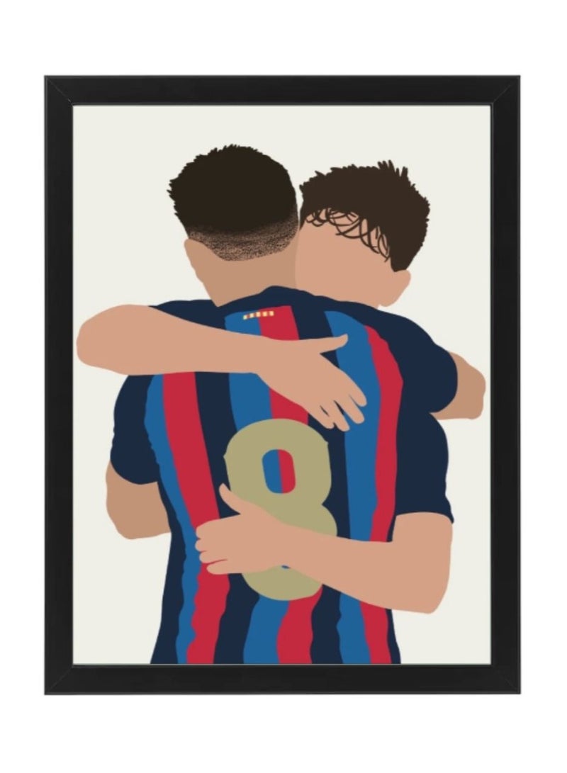 Boomah Accessories Set of 2, Pablo Gavi and Pedri Barcelona Minimal Illustration Poster with Frame 30x40cm  - Image 3