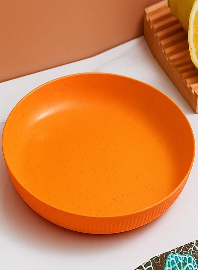 Vortipu Degradable Lightweight Wheat Straw Plates – 9.05" Unbreakable Dinnerware, Dishwasher & Microwave Safe, Ideal for Kids, Toddlers & Adults – Perfect for Salads, Snacks & More (PECK 12- N-orange) - Image 3
