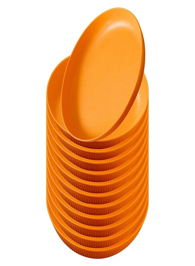 Vortipu Degradable Lightweight Wheat Straw Plates – 9.05" Unbreakable Dinnerware, Dishwasher & Microwave Safe, Ideal for Kids, Toddlers & Adults – Perfect for Salads, Snacks & More (PECK 12- N-orange) - Image 1