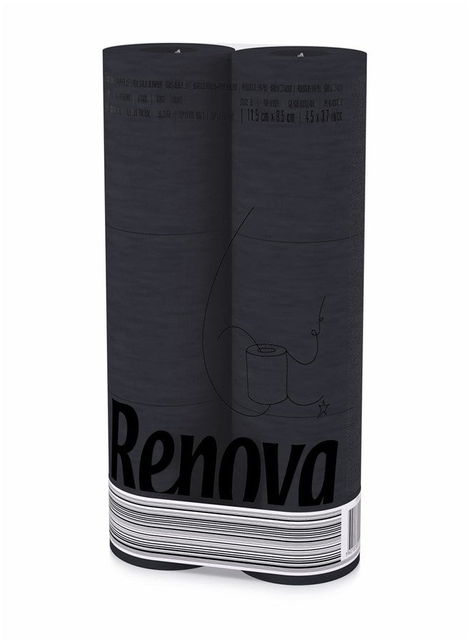 Renova Toilet Roll - Black, 6 Count (Pack of 1) - Image 1
