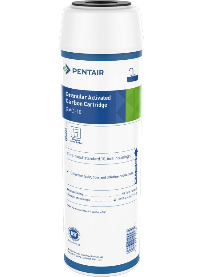 Pentek Pentair Pentek GAC-10 Carbon Water Filter, 10-Inch, Under Sink Granular Activated Carbon (GAC) Replacement Cartridge, 10" x 2.5" , Blue - Image 1