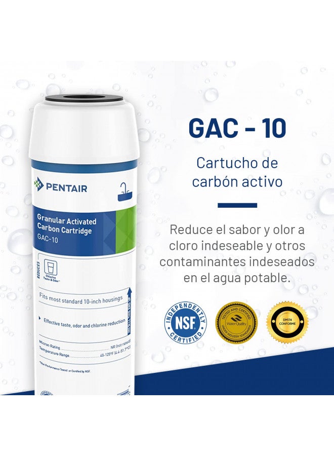 Pentek Pentair Pentek GAC-10 Carbon Water Filter, 10-Inch, Under Sink Granular Activated Carbon (GAC) Replacement Cartridge, 10" x 2.5" , Blue - Image 2