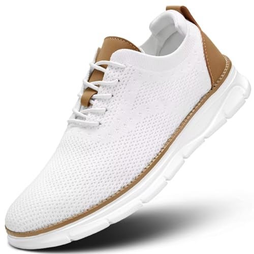 Luogoks Mens Mesh Sneakers Oxfords Lace-Up Lightweight Casual Walking Shoes Fashion Sneakers Shoes - Image 1