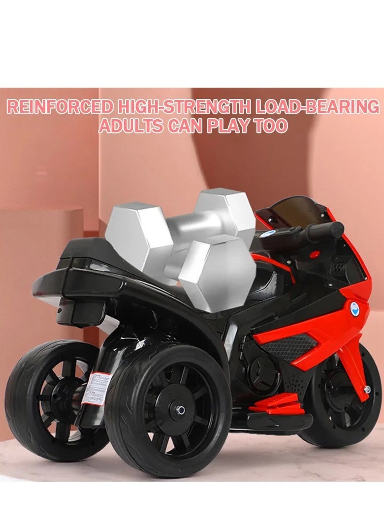 RUIYADA - Kids Sports Motorcycle 6V Ride on Motorcycle with Hand Racing Foot Brake Light Wheel Kids Ride on Toys Children Electric Bike Red - Image 1