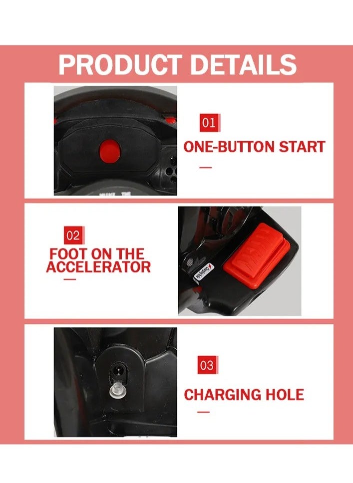 RUIYADA - Kids Sports Motorcycle 6V Ride on Motorcycle with Hand Racing Foot Brake Light Wheel Kids Ride on Toys Children Electric Bike Red - Image 1