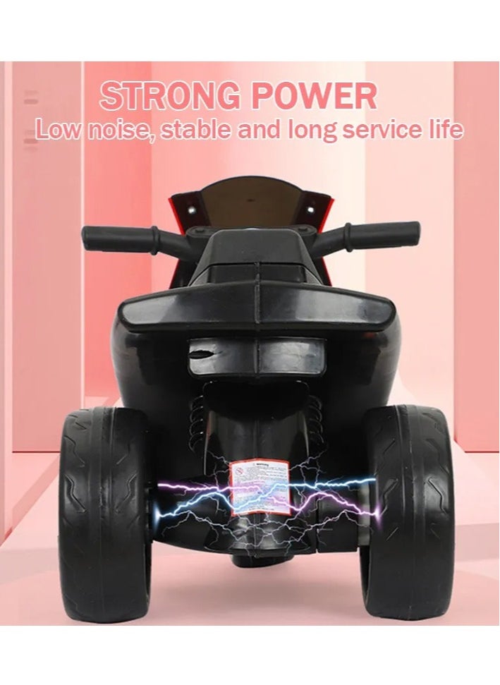 RUIYADA - Kids Sports Motorcycle 6V Ride on Motorcycle with Hand Racing Foot Brake Light Wheel Kids Ride on Toys Children Electric Bike Red - Image 1