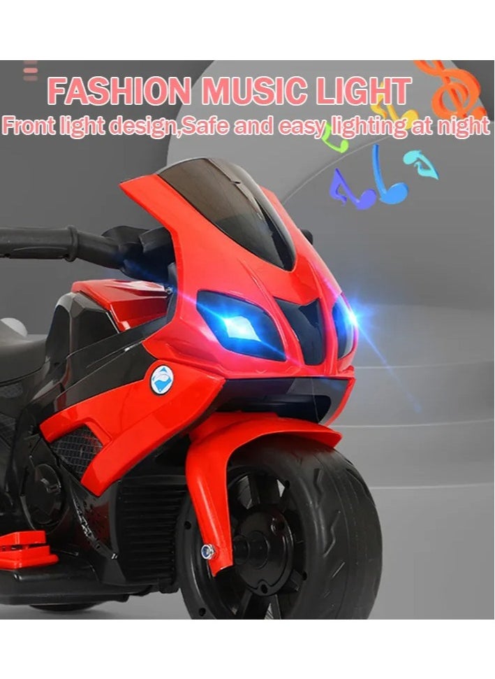 RUIYADA - Kids Sports Motorcycle 6V Ride on Motorcycle with Hand Racing Foot Brake Light Wheel Kids Ride on Toys Children Electric Bike Red - Image 1