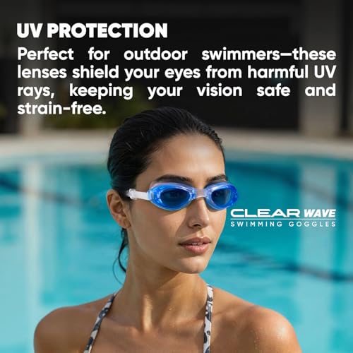 Solpro Clear Wave Unisex Adult Swimming Goggles for Women,Men,Boys,Girls,Teenagers,Athletes,Swimmers For Training,Competition in Swimming Pool,Beach,Water Sport, Park & Activties (Blue) - Image 2