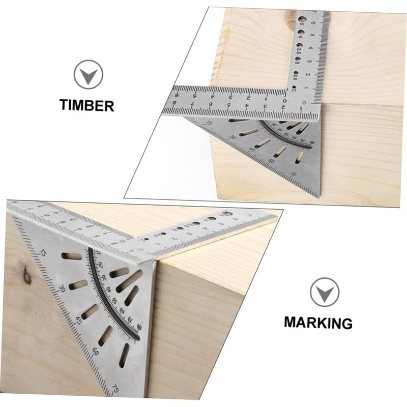 Stainless Steel Woodworking Ruler with Angle Stops Precision Measuring Tool for Carpentry - Image 3