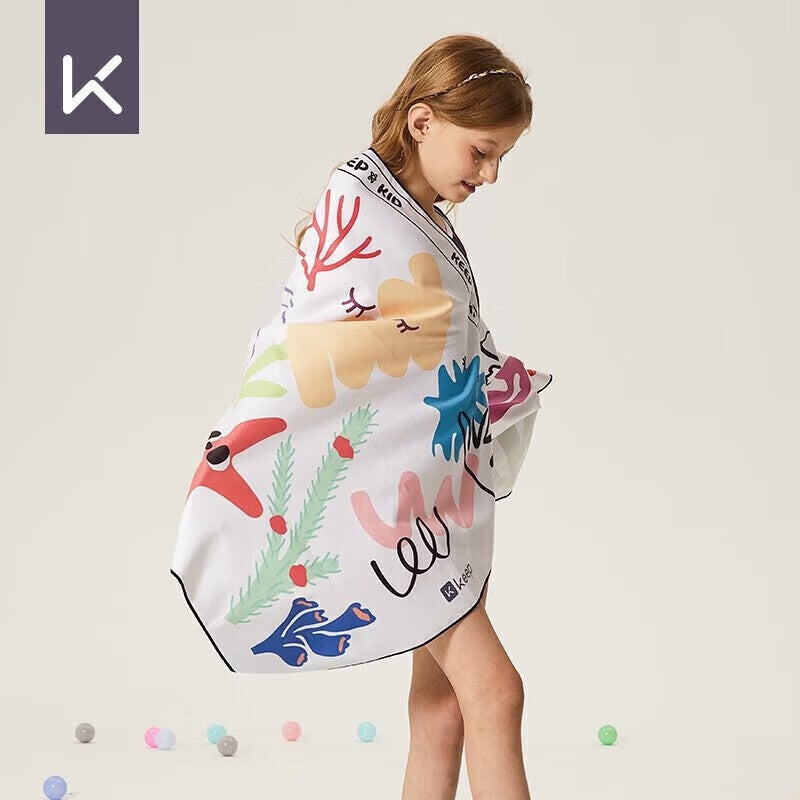 JD Jing Zao Keep Children's Swimming Towel, Hot Spring Quick-Drying Cape, Absorbent And Fast-Drying, Portable for Summer, Suitable for Boys And Girls - Image 2