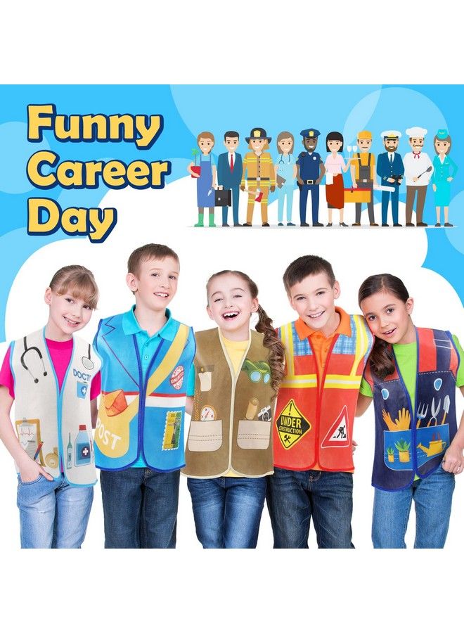Geyoga 10 Pcs Kids Community Helper Dress Up Vest Career Cosplay Cloth Toddlers Occupation Pretend Play Costume (3-5 Years) - Image 3