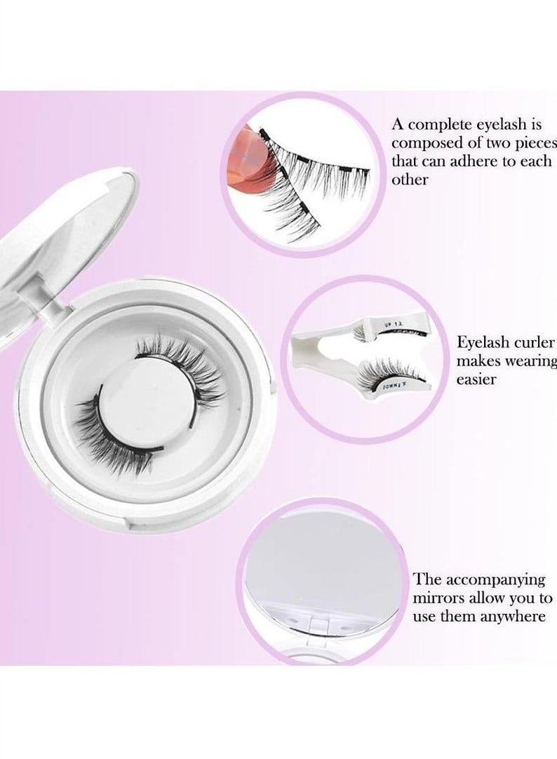 1 Pairs Magnetic Eyelashes, Reusable False Eyelashes, Natural Look Cat Eye Magnetic Lashes with Applicator, No Glue Needed, Fake Eyelashes Kit, Easy to Wear and Remove - Image 2