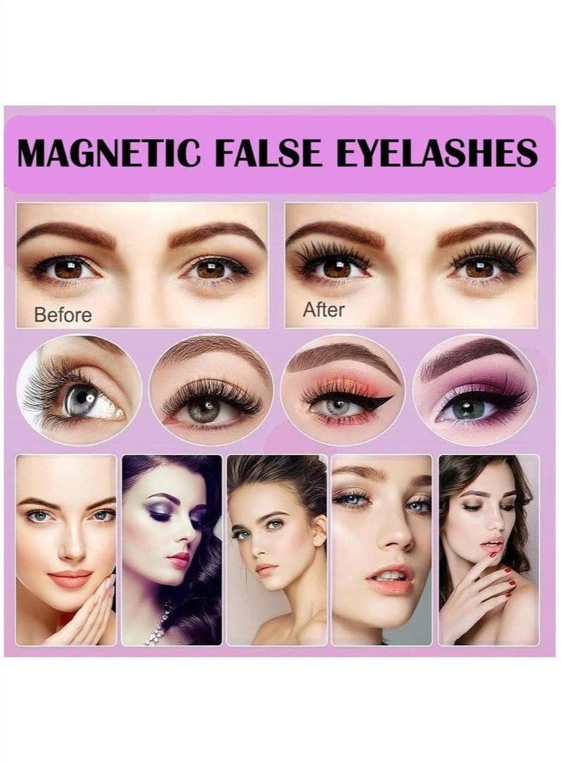1 Pairs Magnetic Eyelashes, Reusable False Eyelashes, Natural Look Cat Eye Magnetic Lashes with Applicator, No Glue Needed, Fake Eyelashes Kit, Easy to Wear and Remove - Image 5