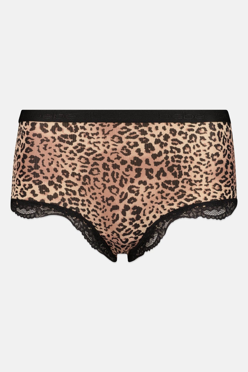 bebe Women 3 Pcs Textured Boyshorts, Multicolor - Image 4