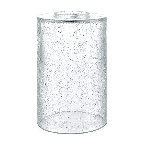 Skelang Crackle Lip-less Glass Lamp Shade, Cylindrical Light Cover with Fitter Opening, Replacement for Chandelier, Pendant, Bathroom Vanity Light, 3 Pcs - Image 2