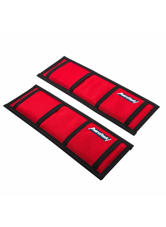 AEROFAST Protection Padded Sleeve Straps for Tie Downs . Ratchet Sleeve to Prevent Damage to Your Boat, Jetski, or Waverunner, 4 x 12 Inches. Pack of 2 - Red - Image 1