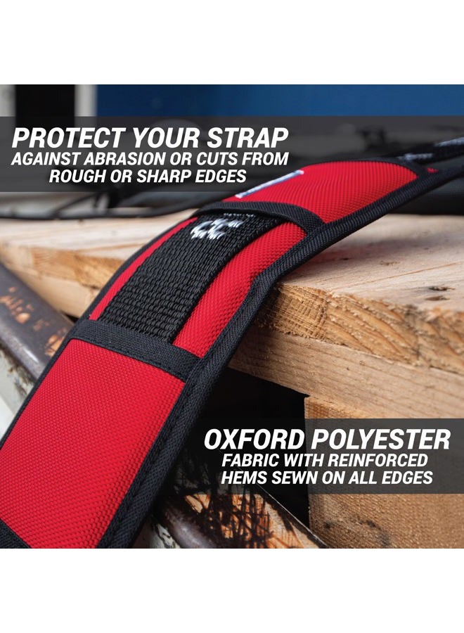 AEROFAST Protection Padded Sleeve Straps for Tie Downs . Ratchet Sleeve to Prevent Damage to Your Boat, Jetski, or Waverunner, 4 x 12 Inches. Pack of 2 - Red - Image 4