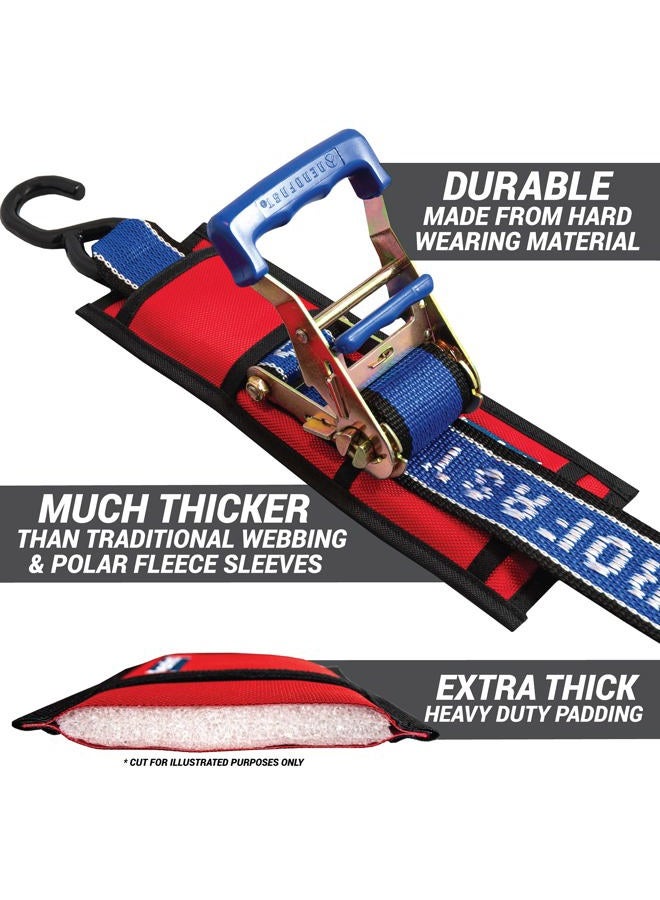 AEROFAST Protection Padded Sleeve Straps for Tie Downs . Ratchet Sleeve to Prevent Damage to Your Boat, Jetski, or Waverunner, 4 x 12 Inches. Pack of 2 - Red - Image 3