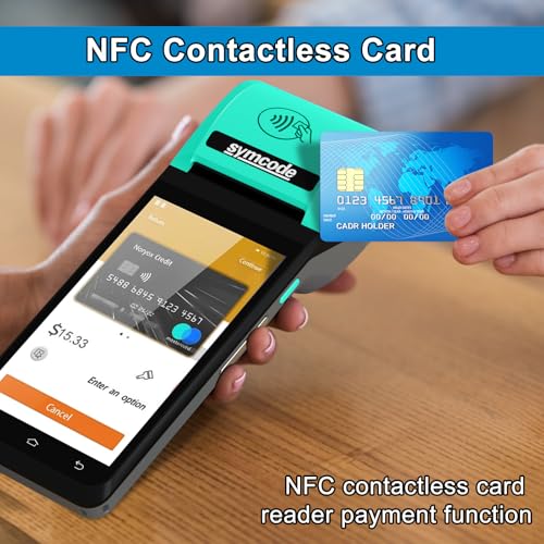 symcode POS PDA Receipt Printer 58mm Thermal Printer with Android 8.1 OS 5.5" Touch Screen.Scan 1D/2D/QR barcodes. Support 3G/4G.Bluethooth. Wi-Fi .NFC. - Image 3