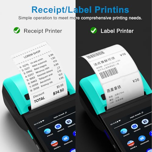 symcode POS PDA Receipt Printer 58mm Thermal Printer with Android 8.1 OS 5.5" Touch Screen.Scan 1D/2D/QR barcodes. Support 3G/4G.Bluethooth. Wi-Fi .NFC. - Image 4