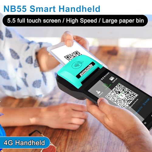 symcode POS PDA Receipt Printer 58mm Thermal Printer with Android 8.1 OS 5.5" Touch Screen.Scan 1D/2D/QR barcodes. Support 3G/4G.Bluethooth. Wi-Fi .NFC. - Image 5
