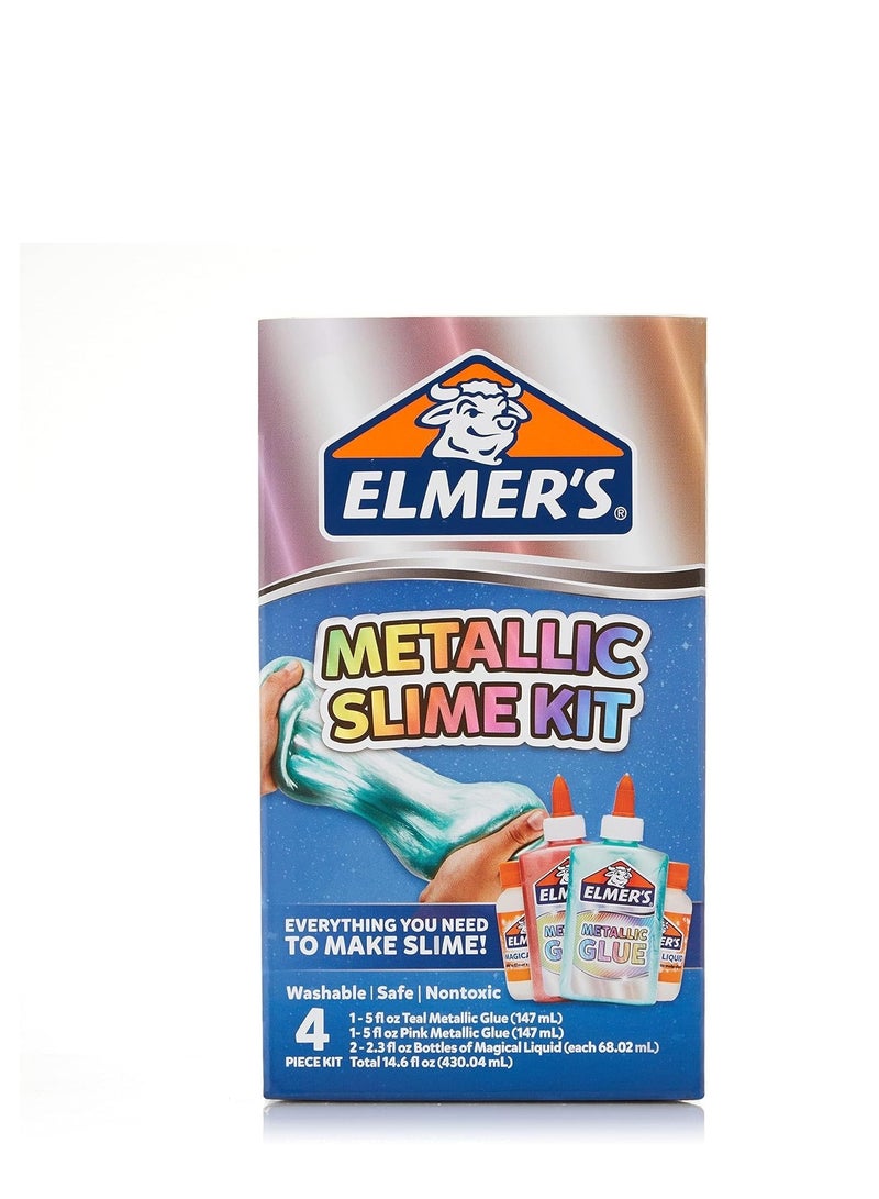 Elmers 4-Piece Metallic Slime Kit Teal/Pink - Image 2