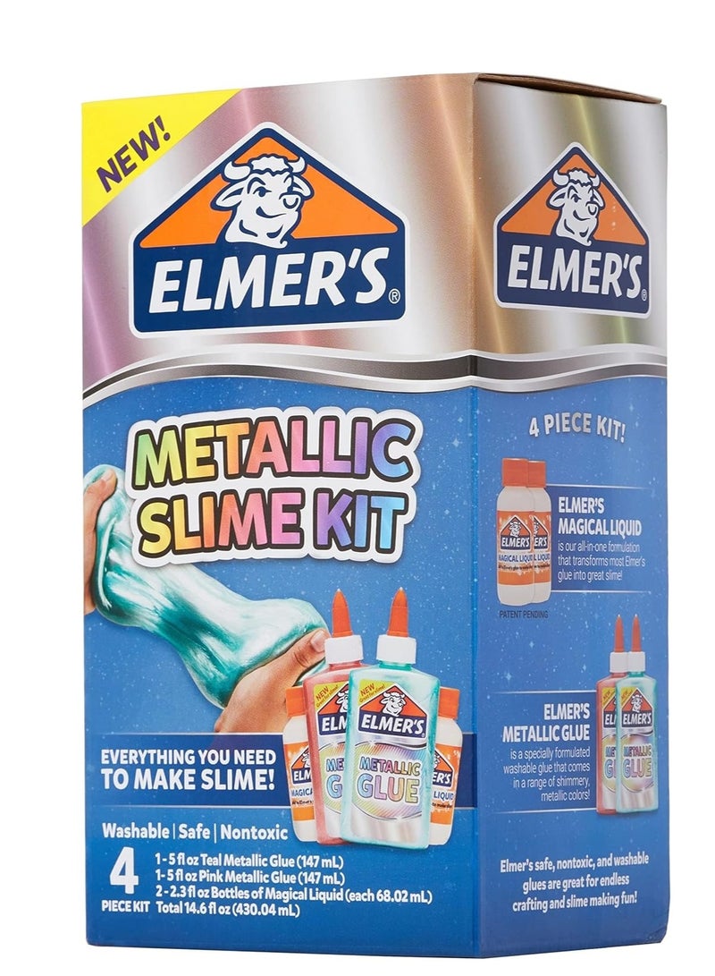 Elmers 4-Piece Metallic Slime Kit Teal/Pink - Image 3