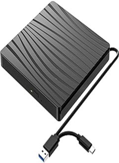 QDSYLQ External CD/DVD Drive for Laptop, USB 3.0 & Type-C Portable CD DVD +/-RW Burner Optical Drive Reader Writer DVD Player for Laptop iMac PC Desktop MacBook, Windows 11/10/8/7/XP/Linux/MacOS