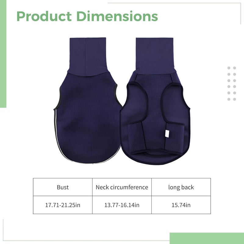 Calming Vest, M Size Dog Calming Vest, 17.7-21.3 in Chest, Dark Blue Comfort Jacket with Reflective Strip, Two-Way High Collar Design - Image 3