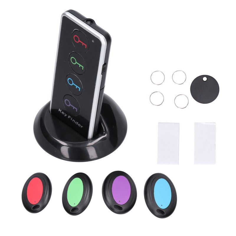 Wireless Key Finder Locator: 4-Pack Color-Coded, Sound & Light, Wall-Penetrating RF, Portable Item Tracker - Easy To Use Remote Control Locator For Home Lost Keys Wallets - Image 4