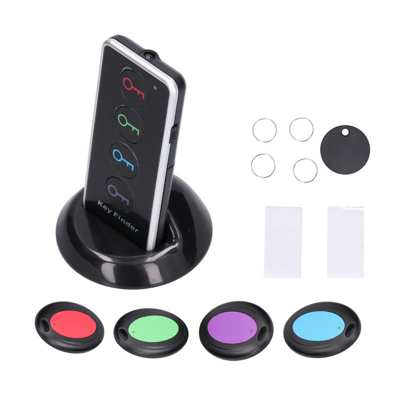 Wireless Key Finder Locator: 4-Pack Color-Coded, Sound & Light, Wall-Penetrating RF, Portable Item Tracker - Easy To Use Remote Control Locator For Home Lost Keys Wallets - Image 3