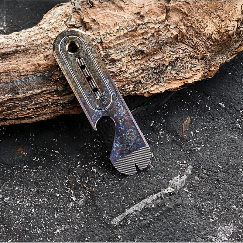 Multifunctional Keychain Pry Bar Tool, Titanium Alloy Retractable Bottle Opener, Gradient Color, Portable, Long-Lasting Outdoor Use - Image 2