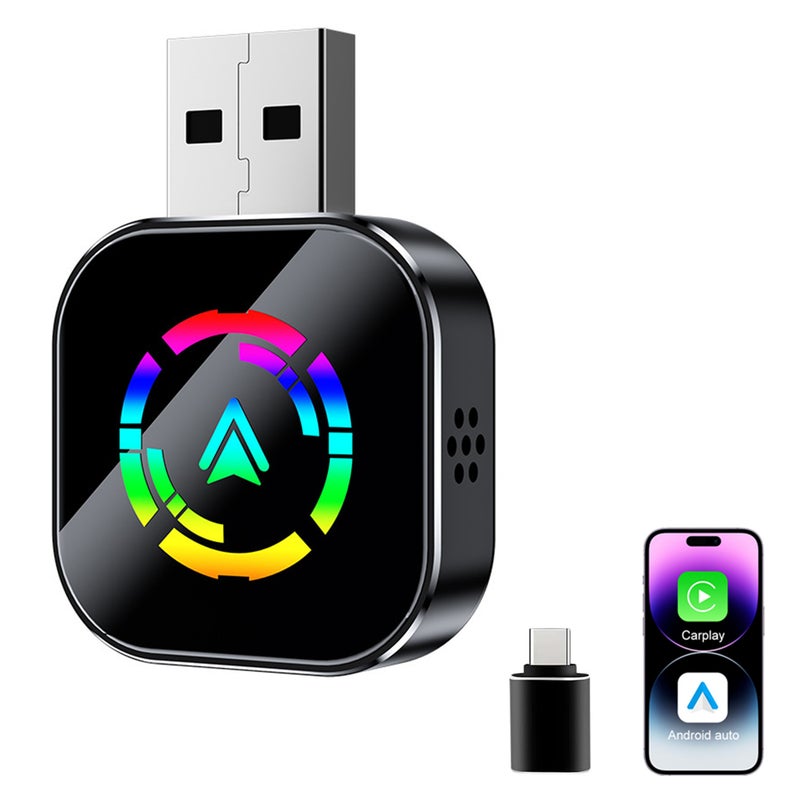 Wireless CarPlay Adapter for iPhone, Convert Wired to Wireless Apple CarPlay Adapter, 2025 Upgraded Mini Size with USB & Type-C, Stable Car Control & No Delay, Plug and Play - Image 1