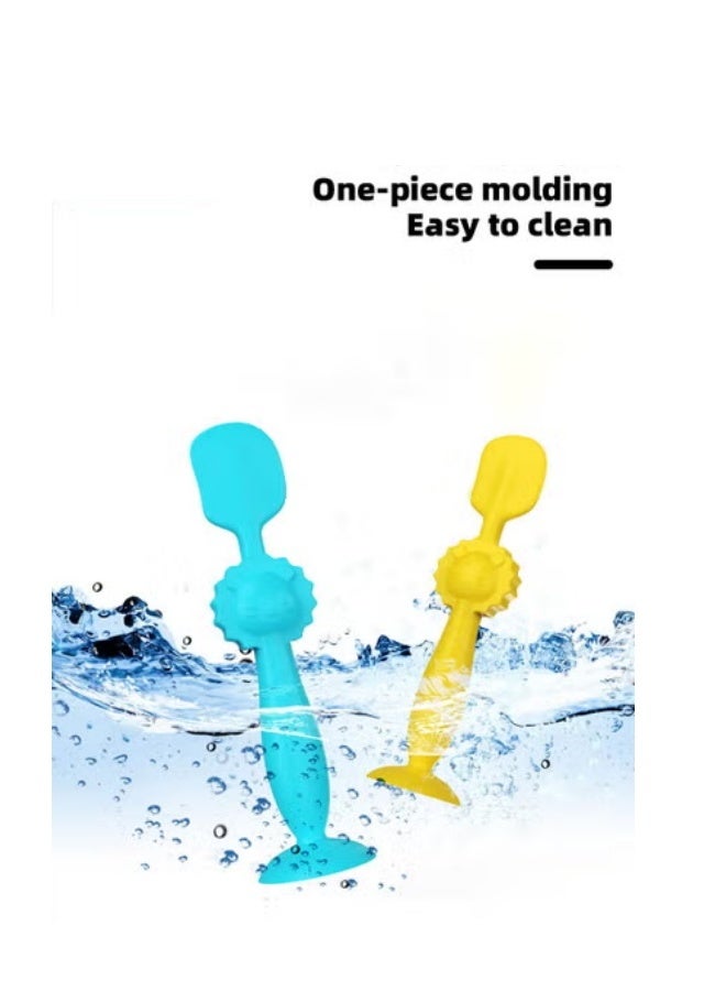 DOOKOO 2Packs Baby Diaper Rash Cream Applicator, Baby Brush, Baby Paste Diaper Cream Spatula, Soft Silicone Brush with Suction Cup Base, Mini Diaper Rash Cream Applicator with Travel Case ﻿ - Image 4