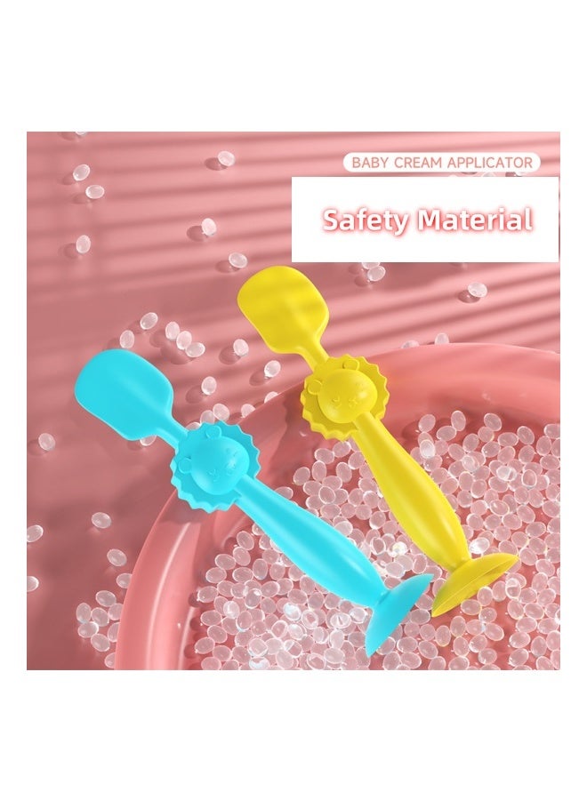 DOOKOO 2Packs Baby Diaper Rash Cream Applicator, Baby Brush, Baby Paste Diaper Cream Spatula, Soft Silicone Brush with Suction Cup Base, Mini Diaper Rash Cream Applicator with Travel Case ﻿ - Image 1